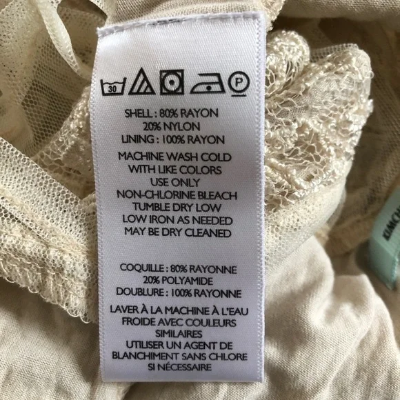 Kimchi Blue cream lace overlay with mesh neck Top size XS - Picture 6 of 8